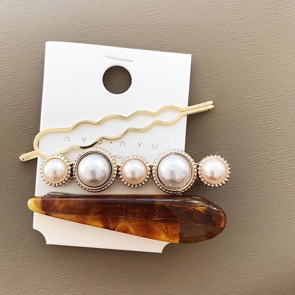 Chic Tortoise Faux Pearl Hair Pin Set - Picture 6 of 8
